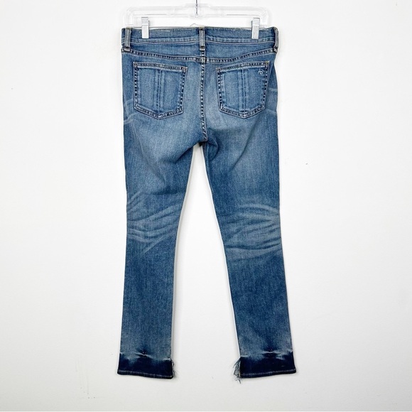 Rag & Bone New Quay Wash Split Hem Crop Skinny Denim Jeans Sz. 27 - Picture 3 of 3